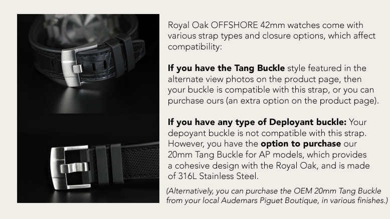 Каучуковый ремешок RUBBER B для Royal Oak Offshore 42 мм, на каучуковом или кожаном ремешке. Оригинальная застежка AP Tang Buckle.