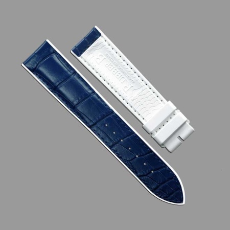 Каучуковый ремешок для PORTUGIESER AUTOMATIC 40 мм. Цвет: SwimSkin® Alligator: Arctic White / Navy Blue Alligator
