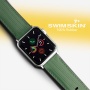 Каучуковый ремешок для Apple Watch 42 мм. (Черные/Серебряные коннекторы).