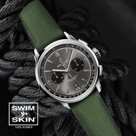 Каучуковый ремешок для Premier Chronograph 42 мм. Цвет:SwimSkin® Ballistic: Military Green Ballistic
