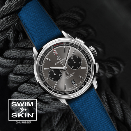 Каучуковый ремешок для Premier Chronograph 42 мм. Цвет:SwimSkin® Ballistic: Caribbean Blue Ballistic